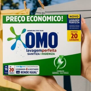 Sabão em Pó Omo Lavagem Perfeita Sanitiza e Higieniza Concentrado 1,6kg