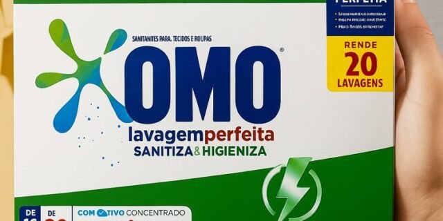 Sabão em Pó Omo Lavagem Perfeita Sanitiza e Higieniza Concentrado 1,6kg
