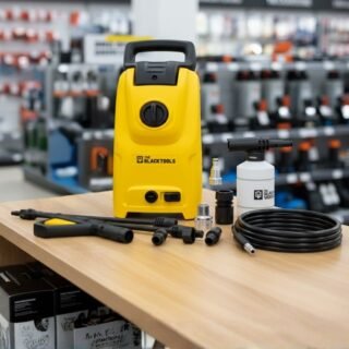 Lavadora De Alta Pressão Portátil Turbo 1400w 1500psi Cor Amarelo The Black Tools 220V
