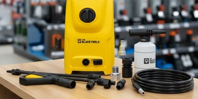 Lavadora De Alta Pressão Portátil Turbo 1400w 1500psi Cor Amarelo The Black Tools 220V