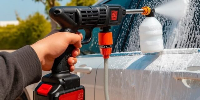 Lavadora A Jato De Alta Pressão Portátil Recarregável