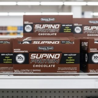 Banana Brasil Display Barra De Proteína Supino Protein Chocolate – 12 Unidades De 30G