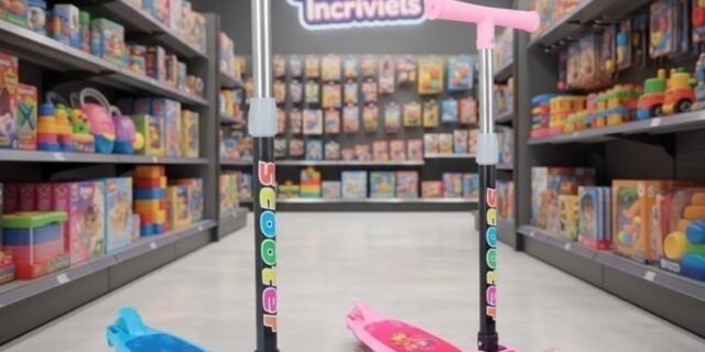 Patinete Infantil 3 Rodas Com Led Dobrável