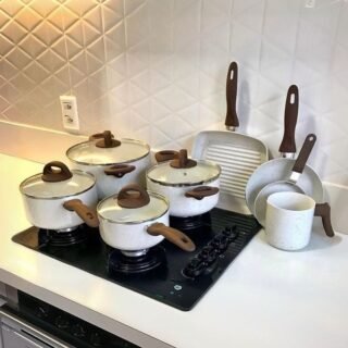 Conj de Panelas 8 Peças Ceramic Life Smart Plus Vanilla – Brinox