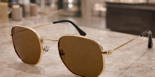 Óculos De Sol Unissex Hexagonal Uv400