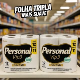 Personal Papel Higiênico Vip Folha Tripla Com 12 Rolos De 20M