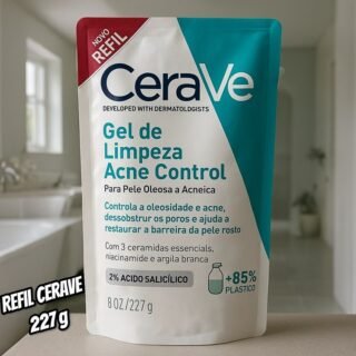 CeraVe, Refil Gel de Limpeza Acne Control Para Pele Oleosa a Acneica com Niacinamida e Ácido Salicílico, 227g