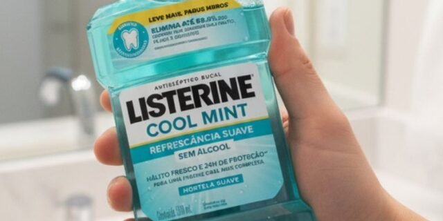 Listerine Cool Mint Enxaguante Bucal Sem Álcool, 500mL