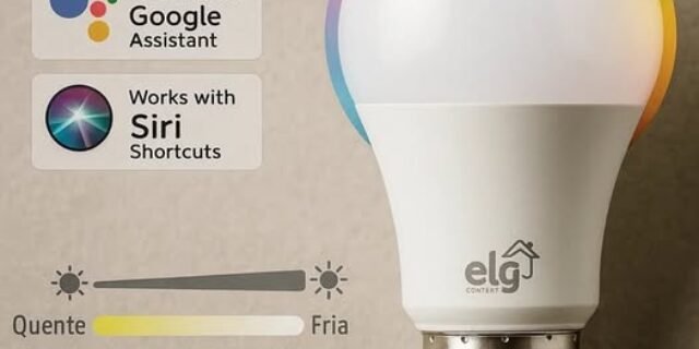 Lâmpada Inteligente de LED 10W Dimerizável, Compatível com WI-FI, Bluetooth, Comando de Voz, Soquete E26/E27, SHLL100, ELG, RGB