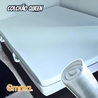 Colchão Queen Emma One Light – 158x198x18cm, Colchão de Espuma com 2 Camadas, Firmeza Ideal, Suporte Corporal, Conforto e Frescor