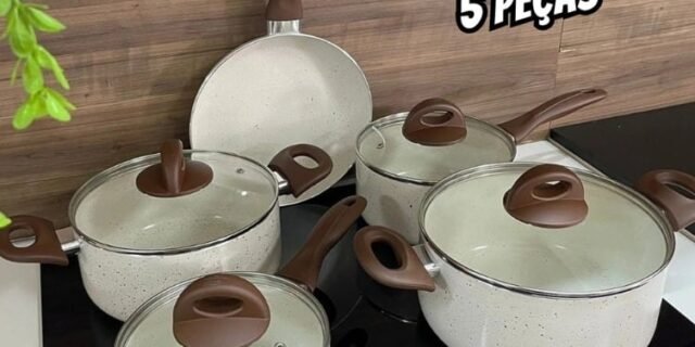 Jogo De Panelas Smart Plus Vanilla Indução Cerâmico 5peças Brinox 4774/101