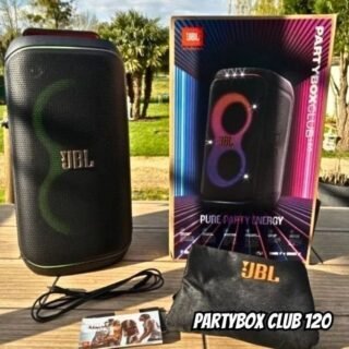JBL, Caixa de Som, PartyBox Club 120, Bluetooth, Show de Luzes, À Prova de Respingos, Som JBL Pro Sound, 160W RMS – Preta