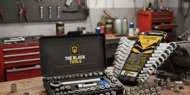 Kit Jogo De Ferramentas 40 Peças Com Soquetes E Kit Chave Combinada 6 A 22mm 12 Peças The Black Tools