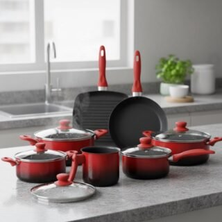 Jogo Panela Antiaderente Brinox Ceramic Life Smart Easy 7 Un Cor Vermelho