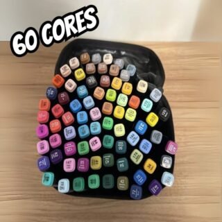 Canetinhas Touch Coloridas Caneta Marca Texto Ponta Dupla Estojo 60 Cores Kit Bolsa Estojo Para Colorir Conjunto Bolsa De Canetas Marcadores Permanente Pintura Desenho Profissional Pop Imports