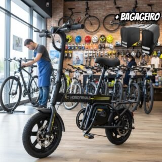Honeywhale B20 Bicicleta Elétrica, 440w-35km-25km/h-120kg, Scooter Motor-ebike-adulto-bike-autonomia-velocidade Máxima-carga-honey Whale-fat-dobravel, 14 Aro, Freios A Disco Dianteiros E Traseiros