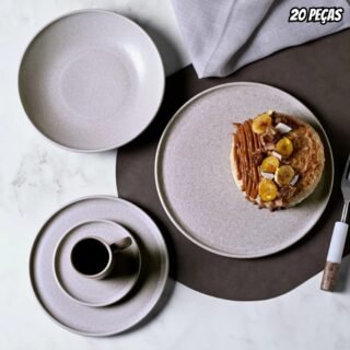 Aparelho De Jantar 20 Peças Basic Sandy- Porto Brasil