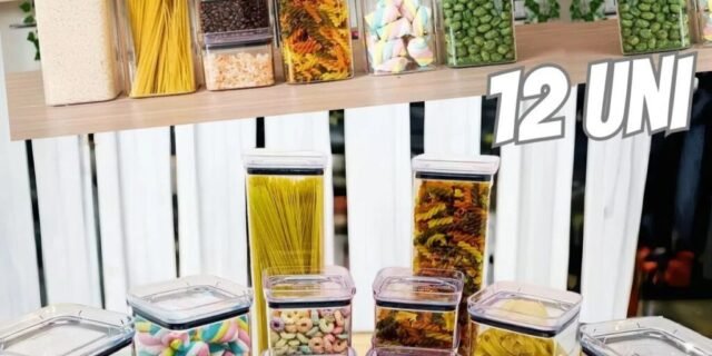 Kit Potes Porta Mantimento Hermético Quadrado Cozinha 12 Uni