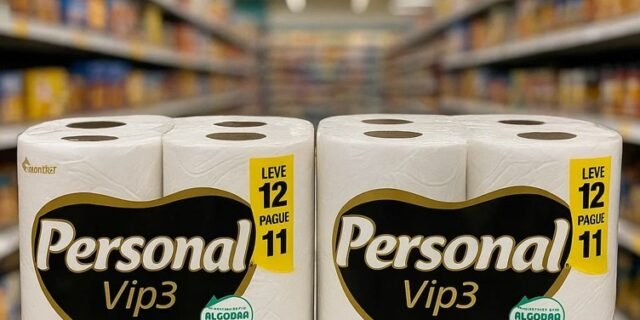 Personal Papel Higiênico Vip Folha Tripla Com 12 Rolos De 20M