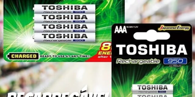 Pilha Recarregável Aaa 1,2v 950mah Tnh3gae Toshiba (cartela Com 4 Unid.)