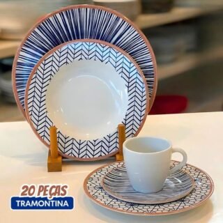 Aparelho de Jantar Tramontina Abstratta 20 Peças Cor Branco Liso