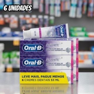 Oral-B Pasta de Dente 3D White Brilliant Fresh Micropartículas Branqueadoras 53 ml, 6 Unidades