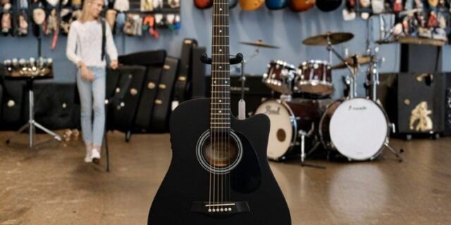 HOLTTER Violão Clássico Acústico para Iniciantes Destros Seis Cordas de Aço Acabamento Fosco Violão Tradicional Seis Cordas (Preto)