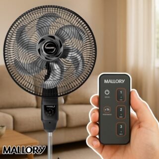 Ventilador de Coluna Mallory Chronos 140W, Silencioso, Com Controle Remoto, Hélice de 6 pás, Auto Desligamento Programável de até 7 Horas- PR – GR – 220V