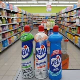 Kit Veja – 1 Limpadores Multiuso Original 500ml + 1 Limpador Cozinha Desengordurante Limão 500ml + 1 Limpador Banheiro Tira Limo 500m