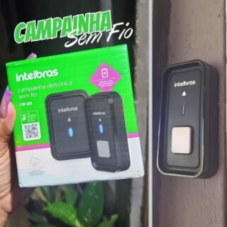 Campainha Sem Fio Com Bateria Cib 101 Preta Intelbras