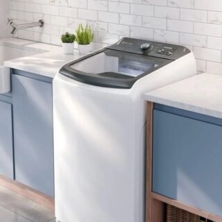 Máquina de Lavar Electrolux 14,5kg Branca Efficient Cesto Inox Jet&Clean 127v LEE15