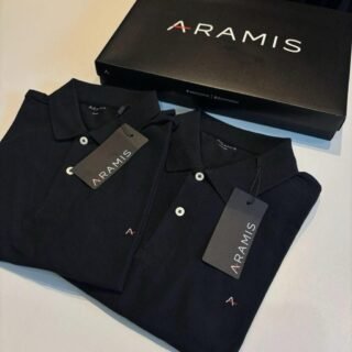 Polo Aramis Masculina Piquet Lisa Light Icon Preta Original