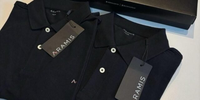 Polo Aramis Masculina Piquet Lisa Light Icon Preta Original
