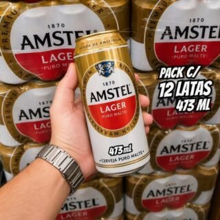 Amstel Cerveja Lager Lata 473ml Pack 12 Unidades