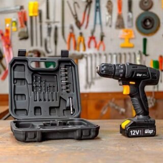 WAP Parafusadeira e Furadeira a Bateria Li-Ion 12V BPF 12K3 BLACK Carregador Bivolt com Maleta