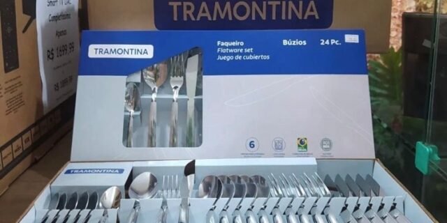 Jogo Talheres Faqueiro Búzios Aço Inox 24 Peças Tramontina