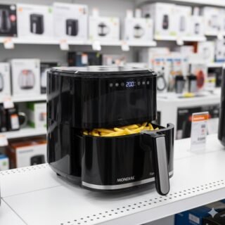 MONDIAL Fritadeira Sem Óleo Air Fryer Digital 5L, Preto, 2000W, 110V