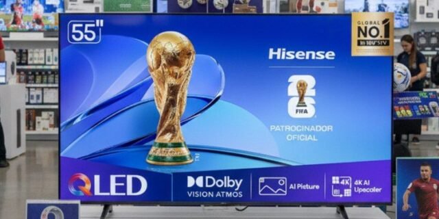 Hisense Smart TV UHD 4K QLED 55″ Polegadas 55Q6QV com HDR10+, Dolby Atmos, Sports Mode, Game Mode Plus e Compatível com Alexa