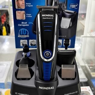 Aparador de Pelos Super Groom 10, Mondial, Preto/Azul, 6W, Bivolt – BG-03