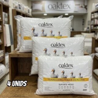 Kit 4 Travesseiros Oaktex 50×70 Antialérgico Fibra Siliconada