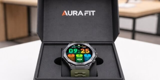 Relogio Inteligente AURAFIT Smartwatch Relógio Inteligente Masculino, com Tela AMOLED 3,6 cm, AI ChatGPT IP67 à Prova d’Água, Chamadas Bluetooth, 150+ Monitoramento Esportivo