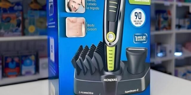 Aparador De Pelos Super Groom 06, Mondial, Preto/verde, 6w, Bivolt – Bg-04