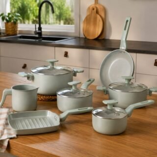 Conjunto Panelas 7 Peças Sartin Cook Cor Aquamint Mimo Style Cor Verde-claro