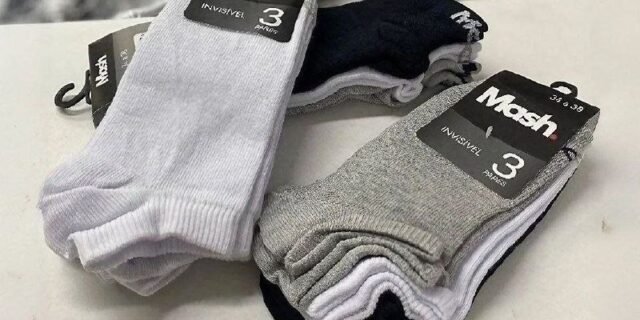 Kit 10 Pares Meia Invisível Soquete Algodão Confortável Mash