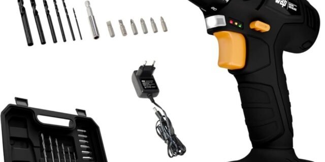 WAP Parafusadeira e Furadeira a Bateria Li-Ion 12V BPF 12K3 BLACK Carregador Bivolt com Maleta e Kit de 13 Acessórios