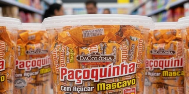 Da Colonia Paçoca Rolha C/ Açucar Mascavo Pote C/56 Und Dacolonia