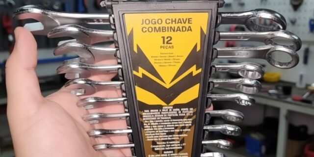 Jogo De Chave Boca E Estrela Combinada 12 Pçs Aço 6 22 Mm Cromada IF-12 The Black Tools