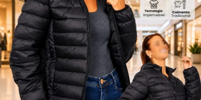Jaqueta Puffer Feminina Bobojaco Casaco Impermeável Bolso (várias cores)