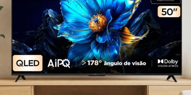 Smart TV TCL 50 Polegadas QLED 4K P7K WiFi Bluetooth Google TV HDR10+ Dolby Atmos Dolby Vision 50P7K
