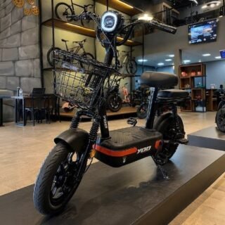 Bicicleta Elétrica Yoo Mobility Y-200 Aro 2025 Preto/Vermelho 350W